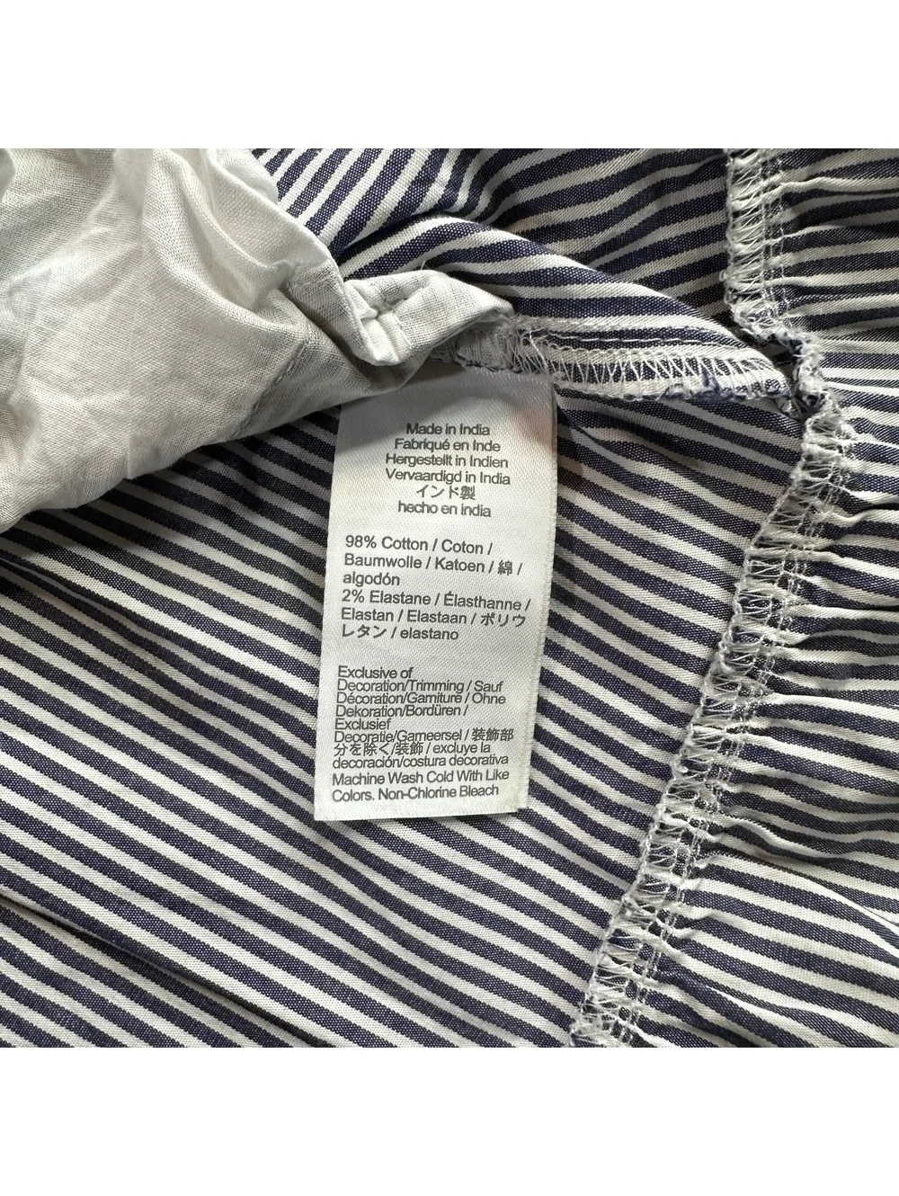 J.Crew Factory striped cotton smocked midi dress preppy cottagecore S
